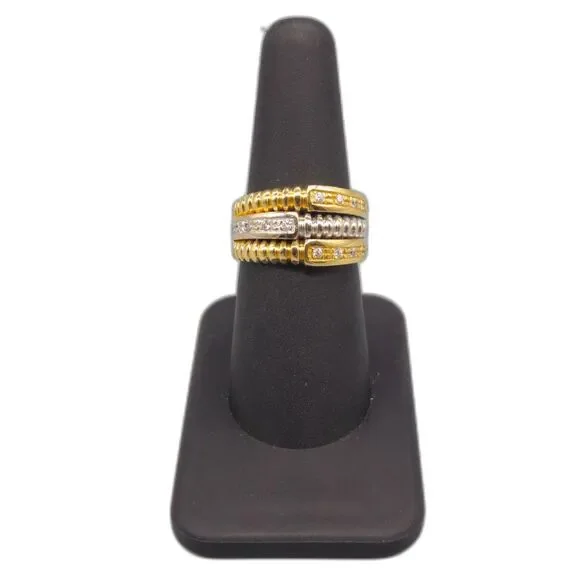 14KT TWO TONE 7.30G DIAMOND .15CTW RING SIZE 7 (162895-2)